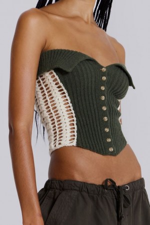 Jadedlondon Akio Knitted Corset Top | JADLDN23865