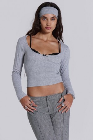 Jadedlondon Anna Bra Long Sleeve Top | JADLDN23977