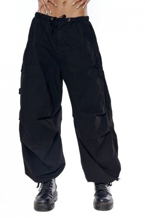 Jadedlondon Black Parachute Cargo Pants | JADLDN24113