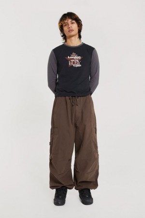 Jadedlondon Brown Parachute Cargo Pants | JADLDN24755