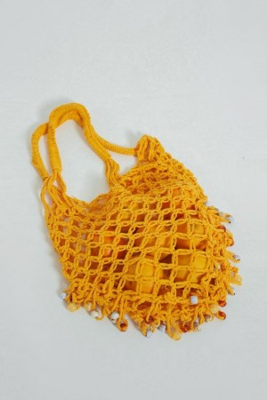 Jadedlondon Canary Knit Bag With Beaded Trim | JADLDN24473