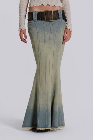 Jadedlondon Chelsea Denim Maxi Skirt | JADLDN24214