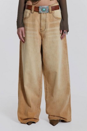 Jadedlondon Sand Colossus Baggy Jeans | JADLDN24404