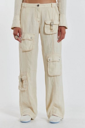 Jadedlondon Santal Linen Cargo Trousers | JADLDN24074