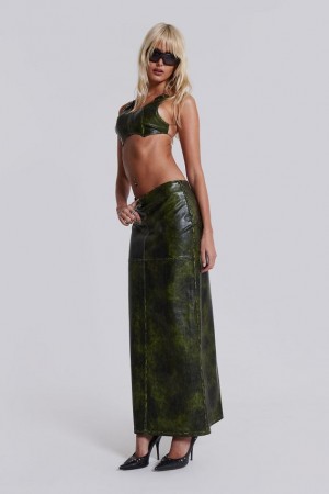 Jadedlondon Venom Faux Leather Maxi Skirt | JADLDN24212