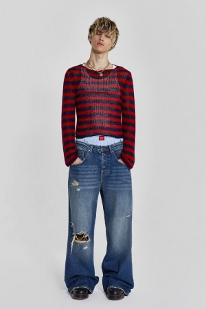 Jadedlondon Vintage Blue Colossus Flare Jeans | JADLDN24398