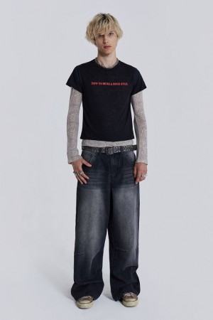 Jadedlondon Washed Black Colossus Jeans | JADLDN24411