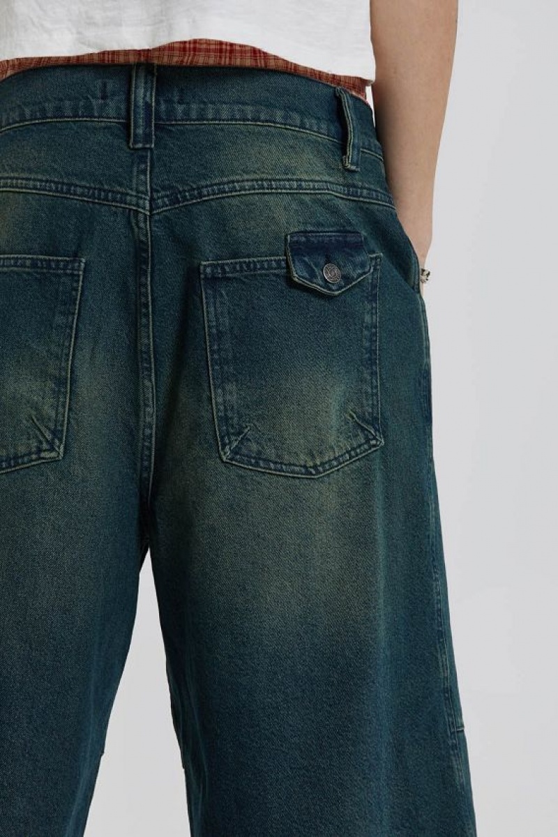 Jadedlondon Axle Sandblast Denim Jorts | JADLDN24583