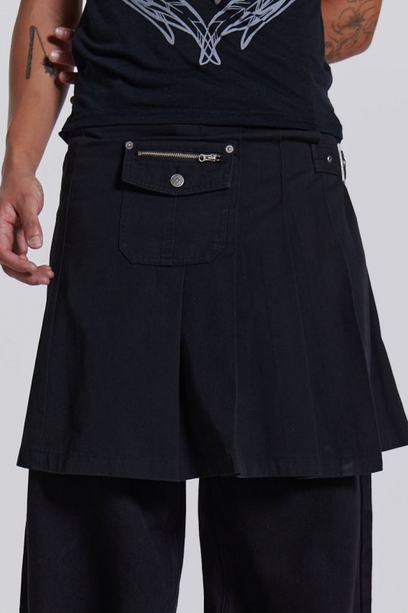 Jadedlondon Black Anarcho Kilt | JADLDN24788