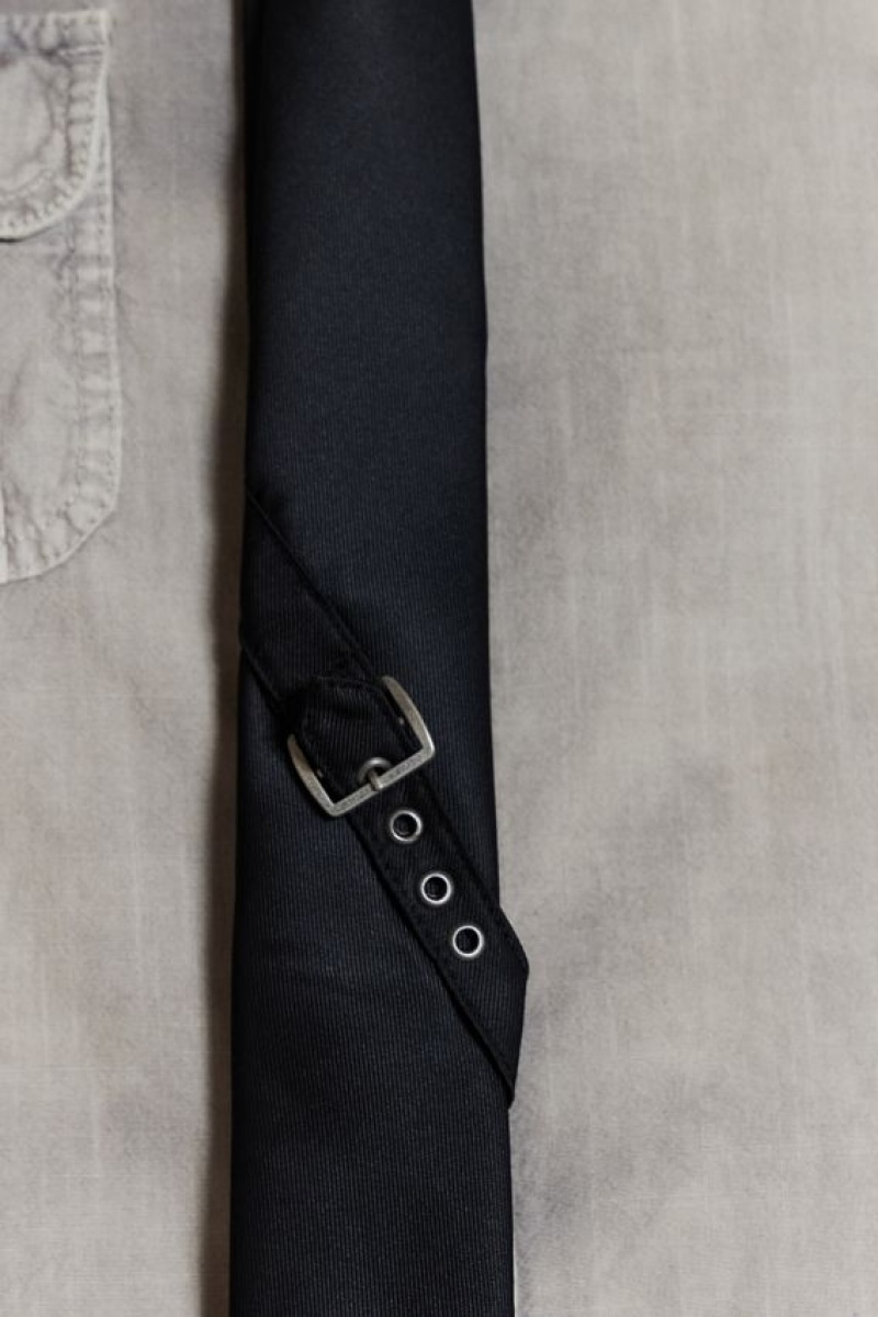 Jadedlondon Black Buckle Tie | JADLDN24892