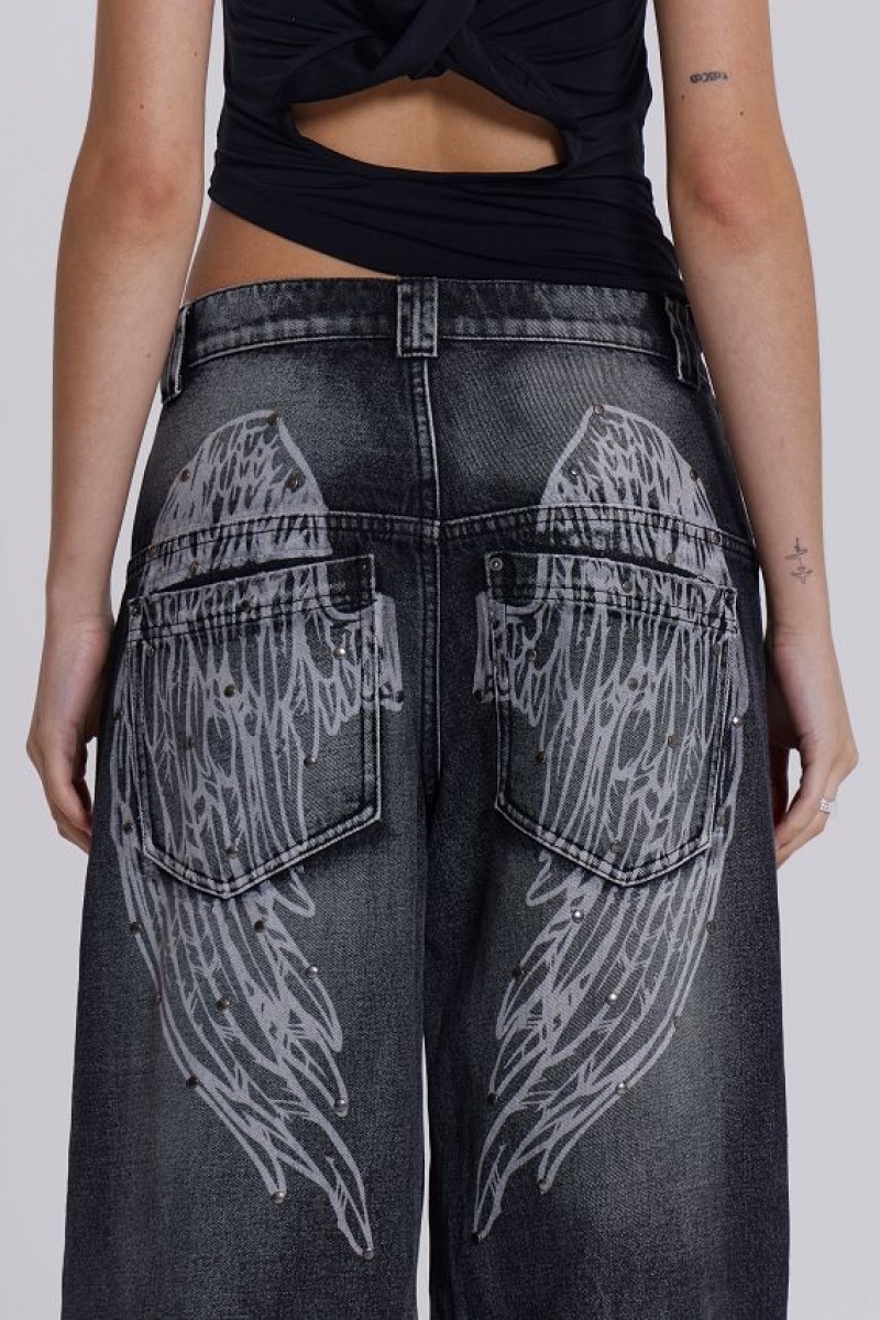 Jadedlondon Black Ethereal Colossus Jeans | JADLDN24387