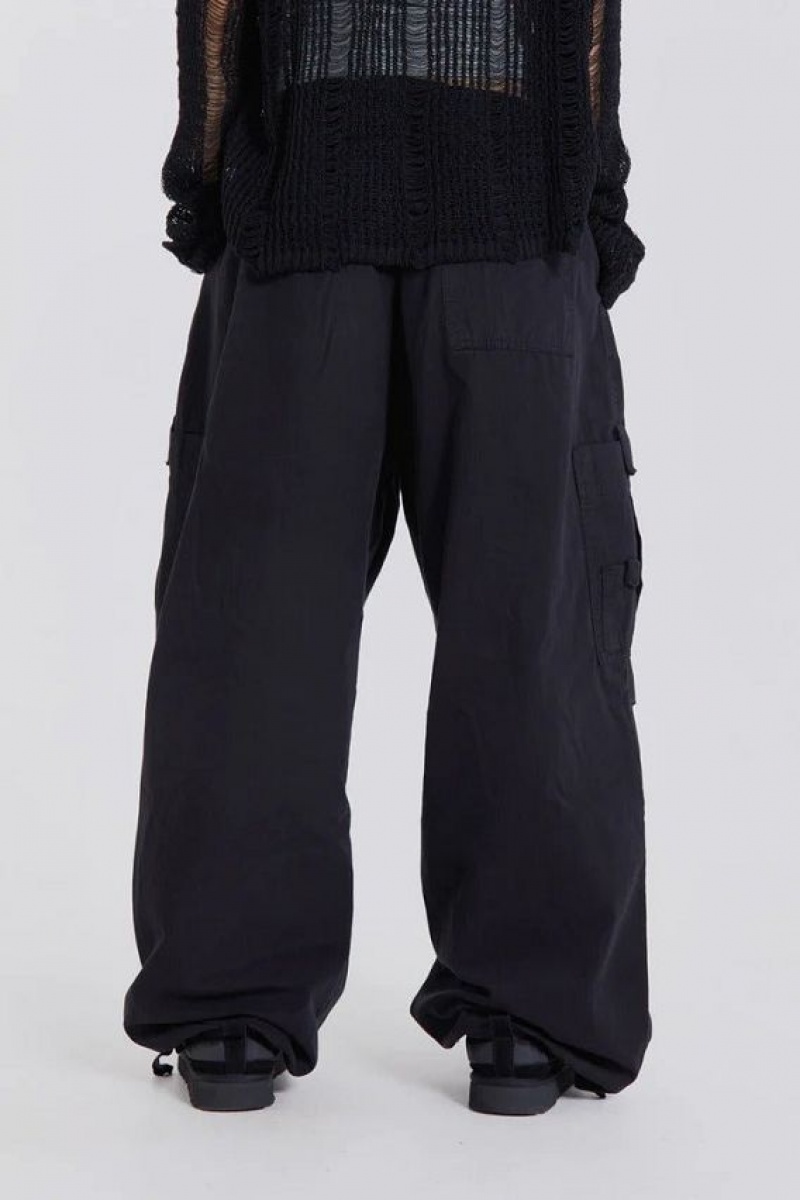 Jadedlondon Black Parachute Cargo Pants | JADLDN24113