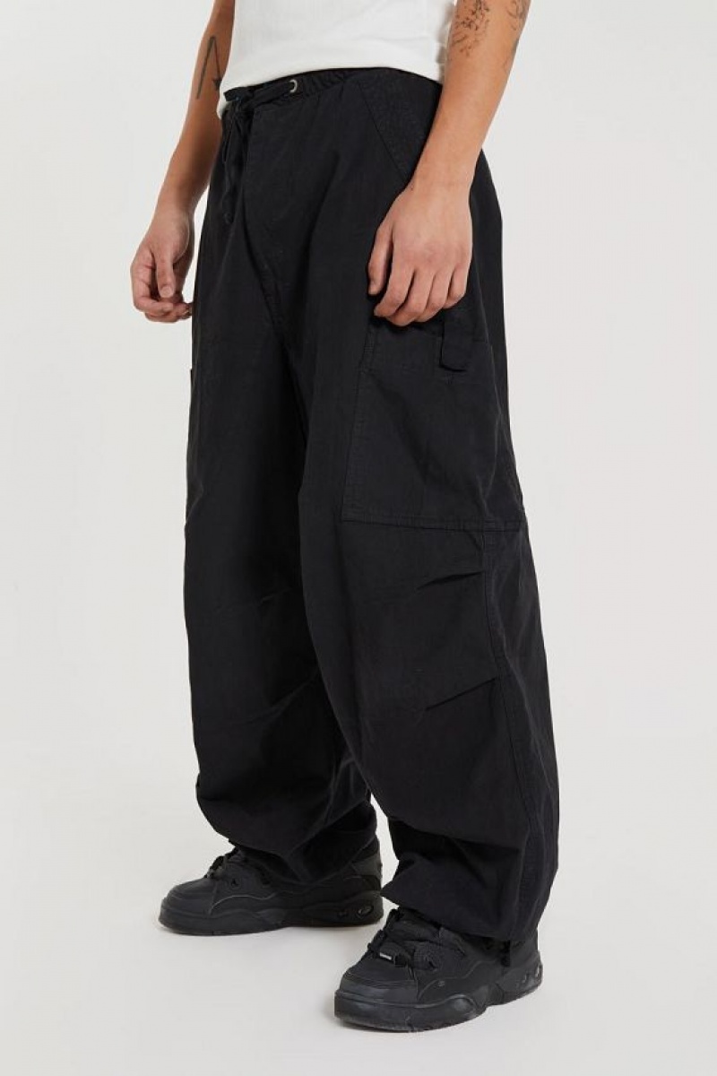 Jadedlondon Black Parachute Cargo Pants | JADLDN24758