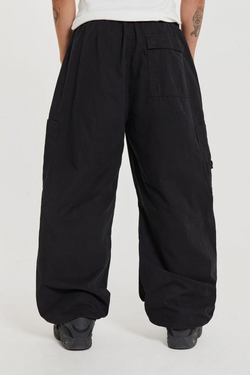 Jadedlondon Black Parachute Cargo Pants | JADLDN24758