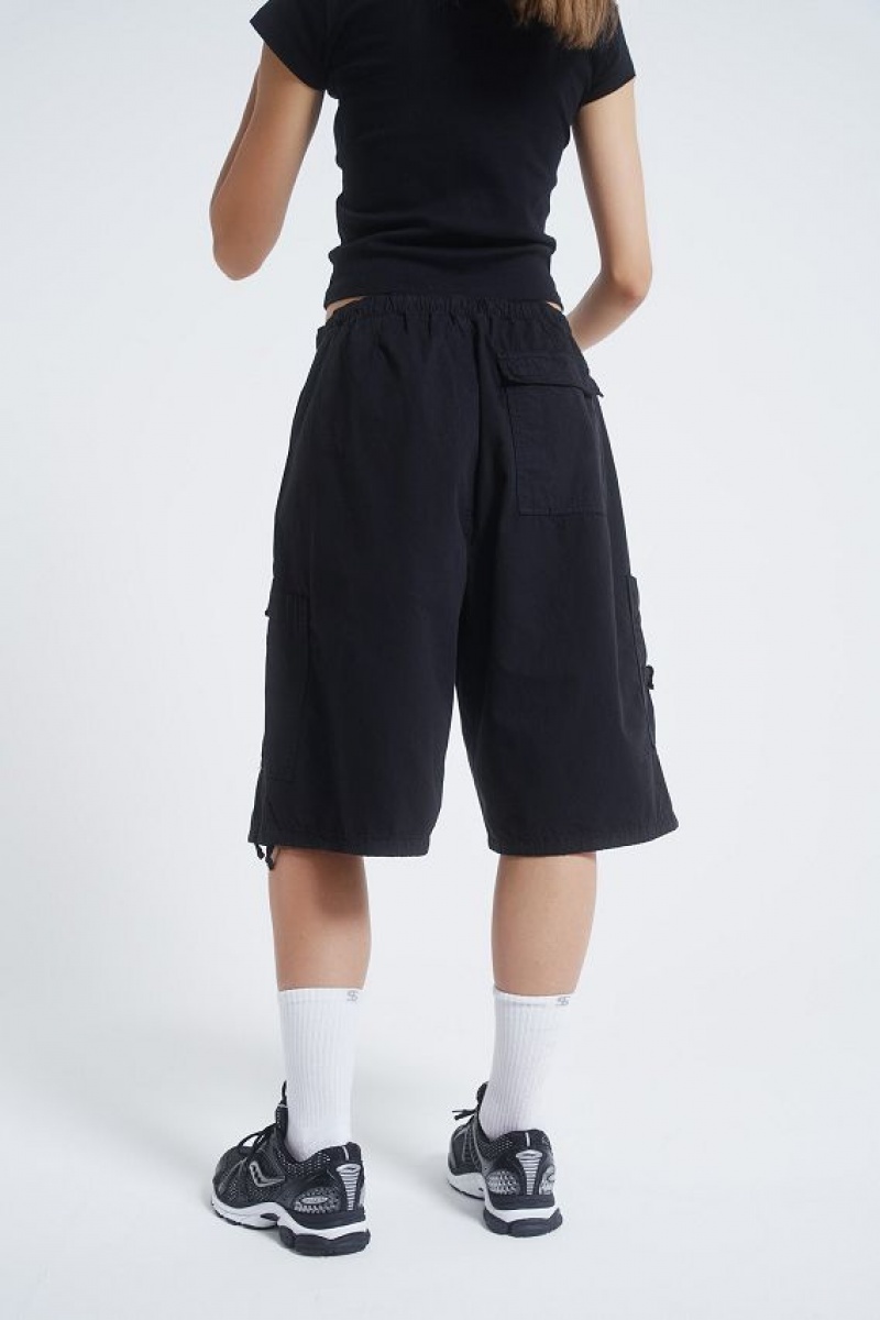 Jadedlondon Black Parachute Cargo Shorts | JADLDN24144