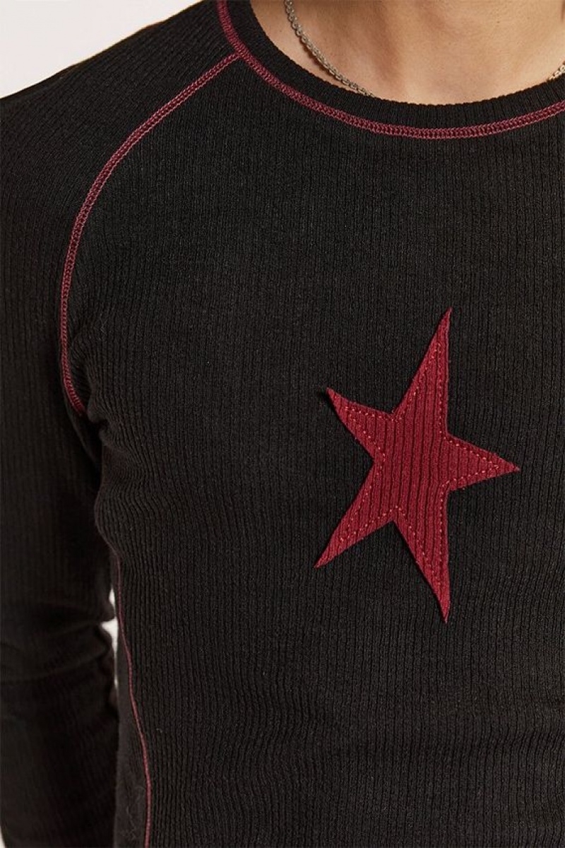 Jadedlondon Black Starstruck Tee | JADLDN24639