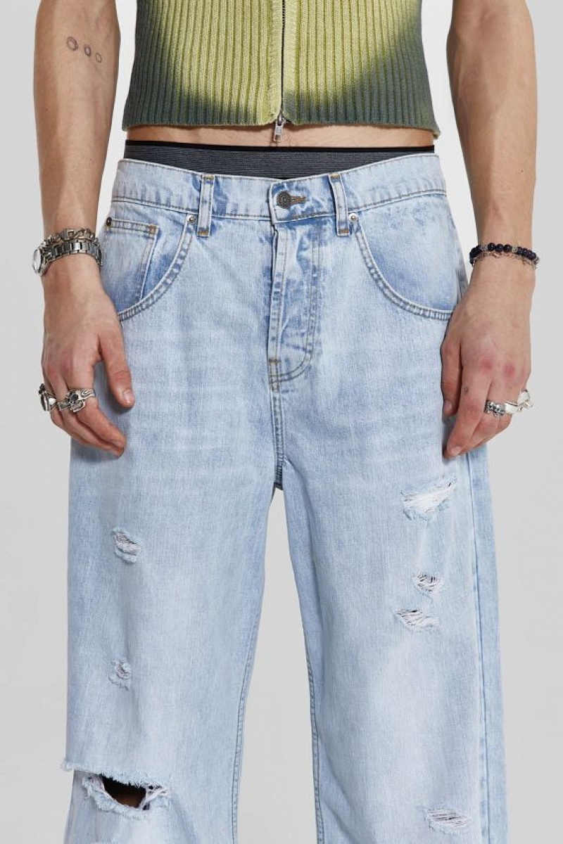 Jadedlondon Bleached Blue Colossus Flare Jeans | JADLDN24382