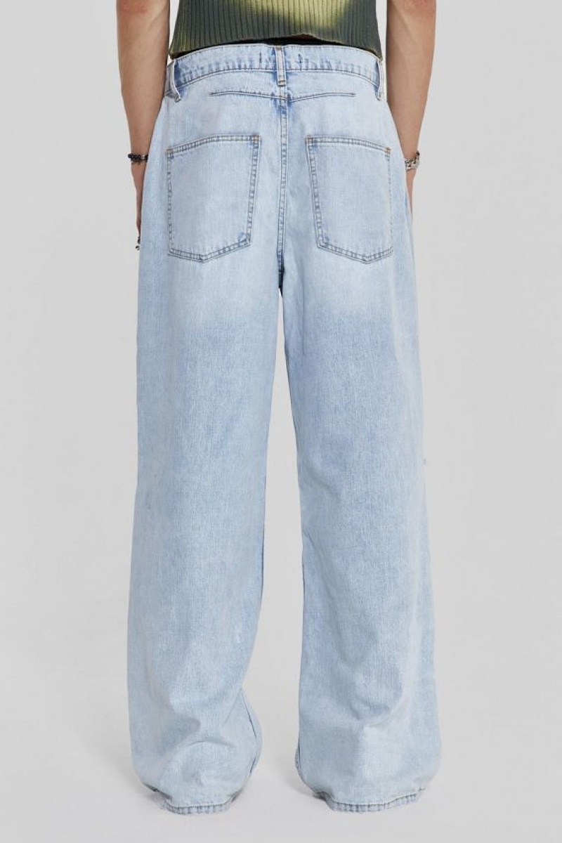 Jadedlondon Bleached Blue Colossus Flare Jeans | JADLDN24382