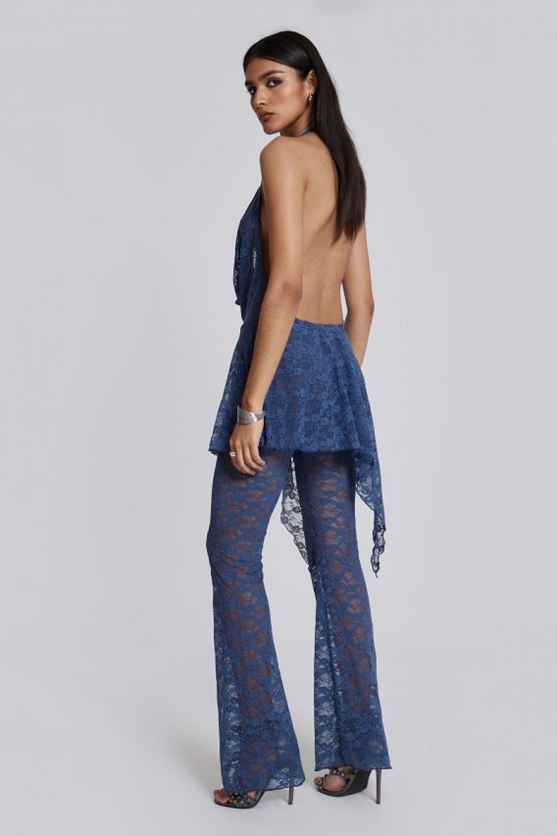 Jadedlondon Blue Riva Lace Co-ord Set | JADLDN24082