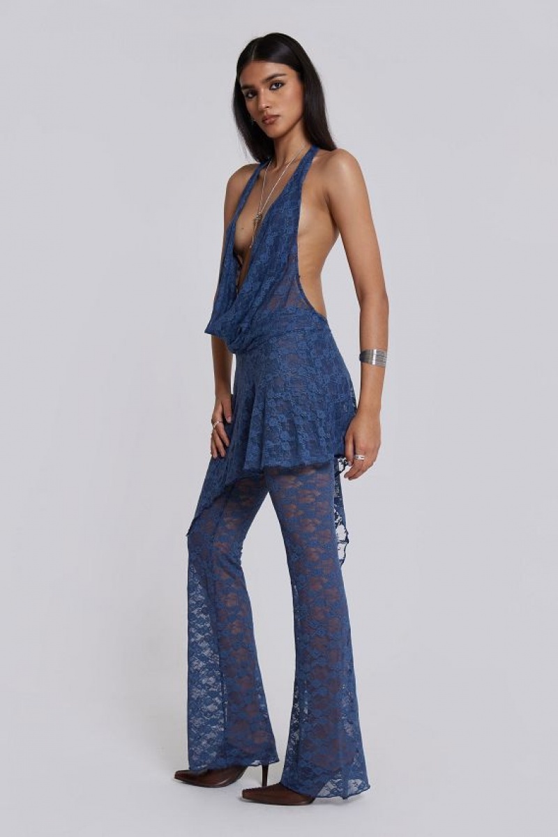 Jadedlondon Blue Riva Lace Co-ord Set | JADLDN23771