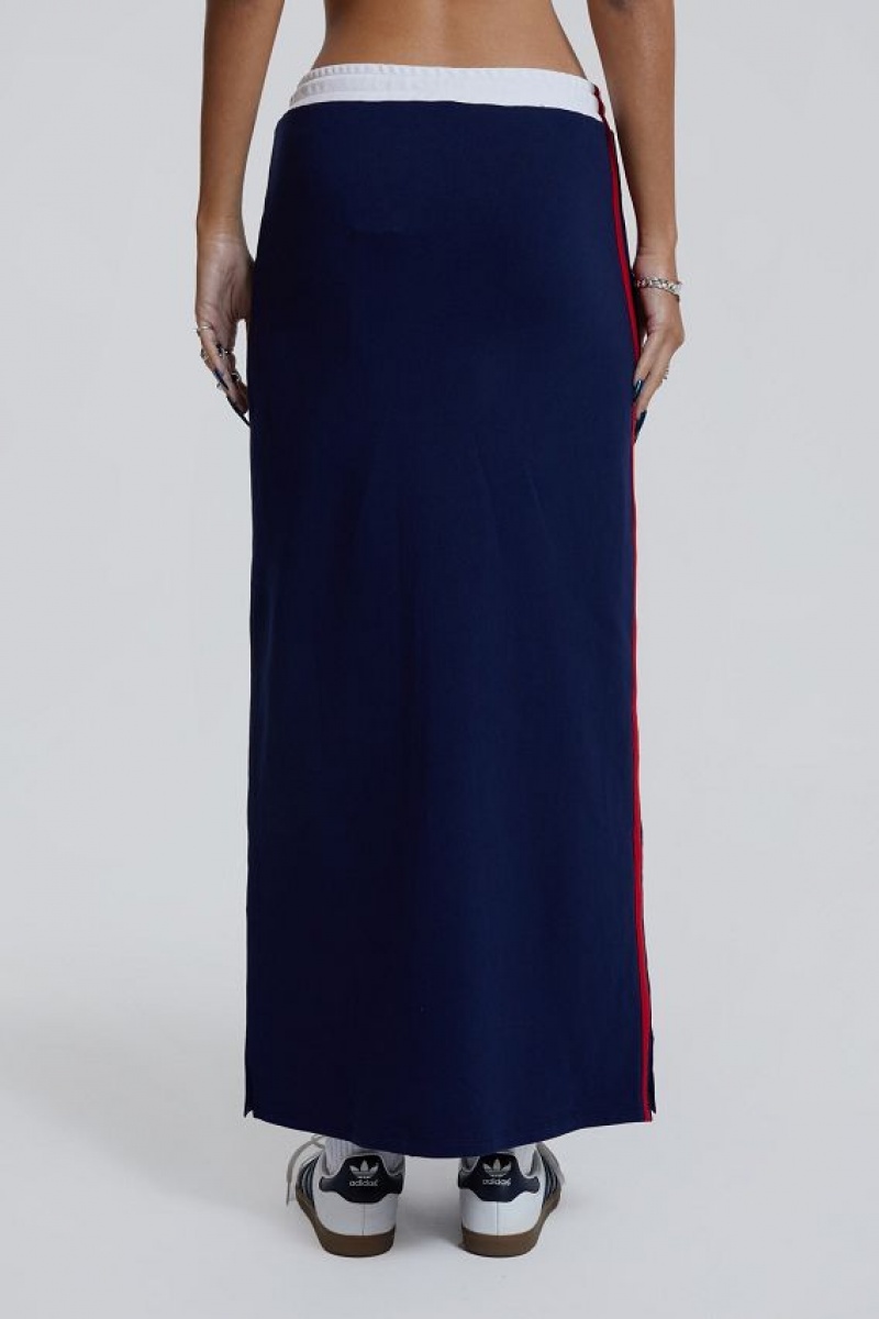 Jadedlondon Blueprint Jersey Maxi Skirt With Toggle Detail | JADLDN24202