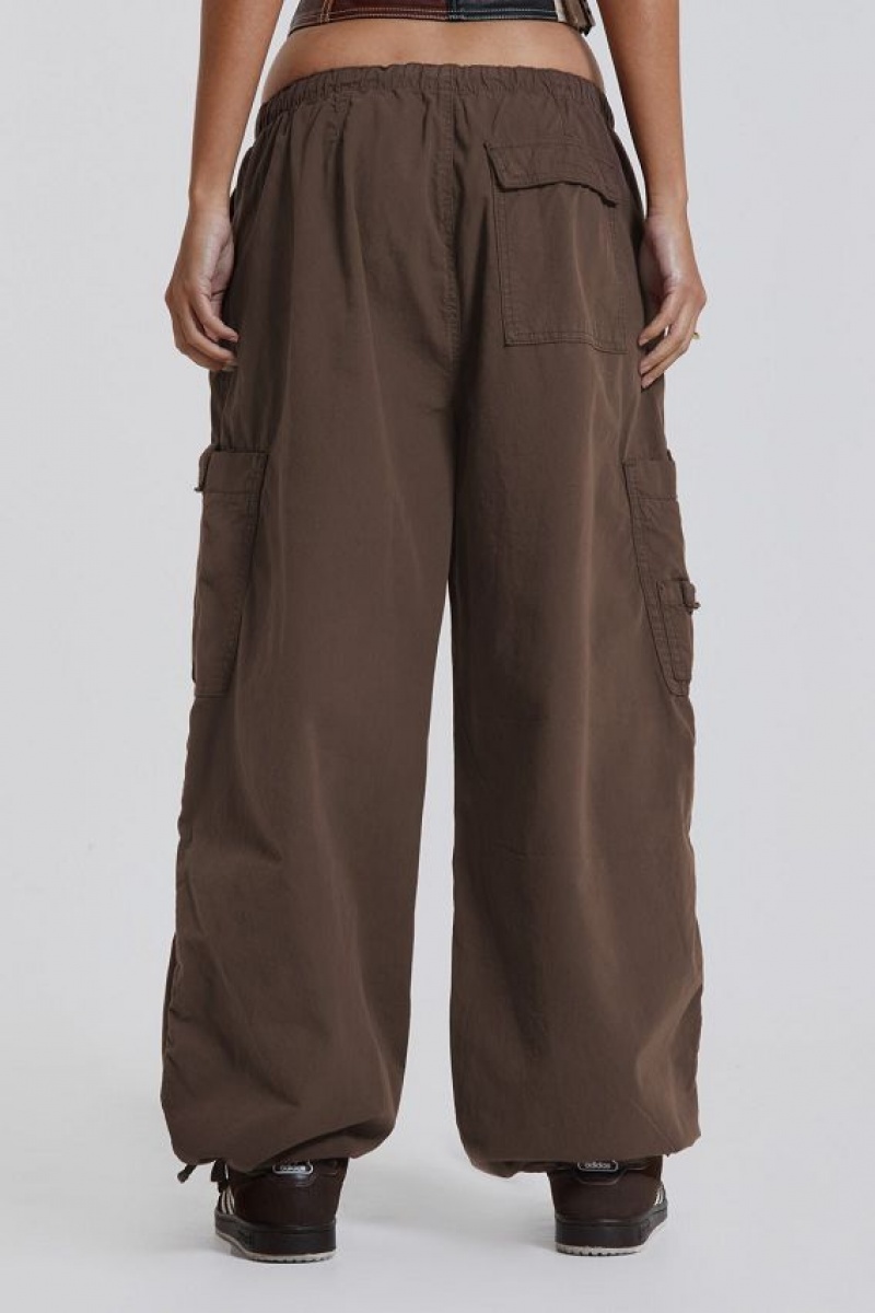 Jadedlondon Brown Parachute Cargo Pants | JADLDN24115