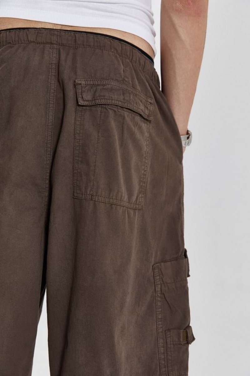 Jadedlondon Brown Parachute Cargo Shorts | JADLDN24572