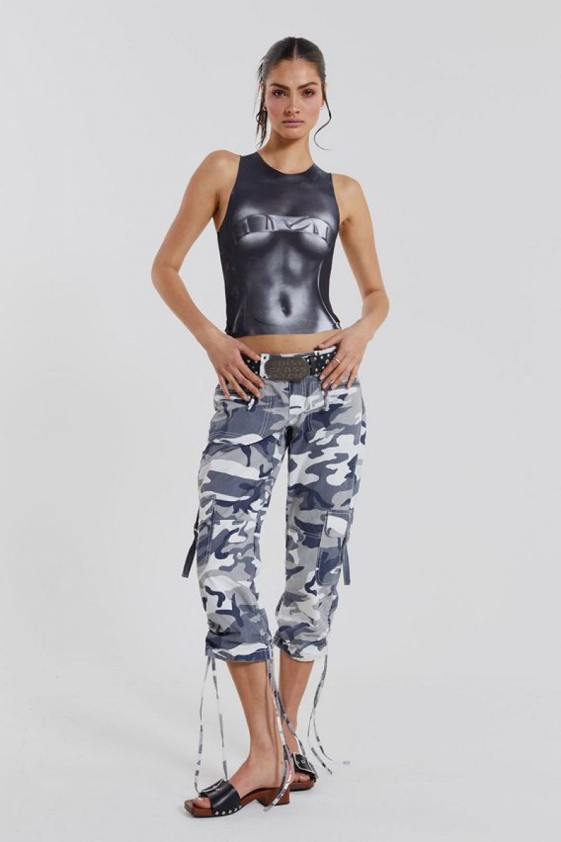 Jadedlondon Camo Capri Cargos | JADLDN24106