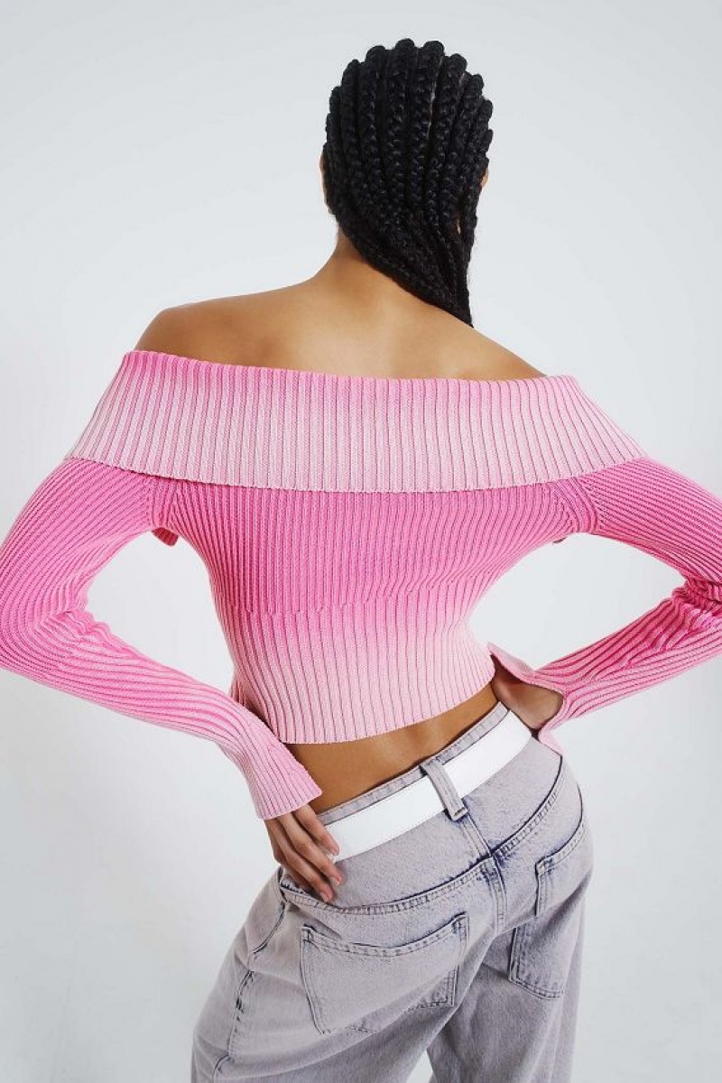 Jadedlondon Candy Pink Tribeca Knitted Top | JADLDN23955