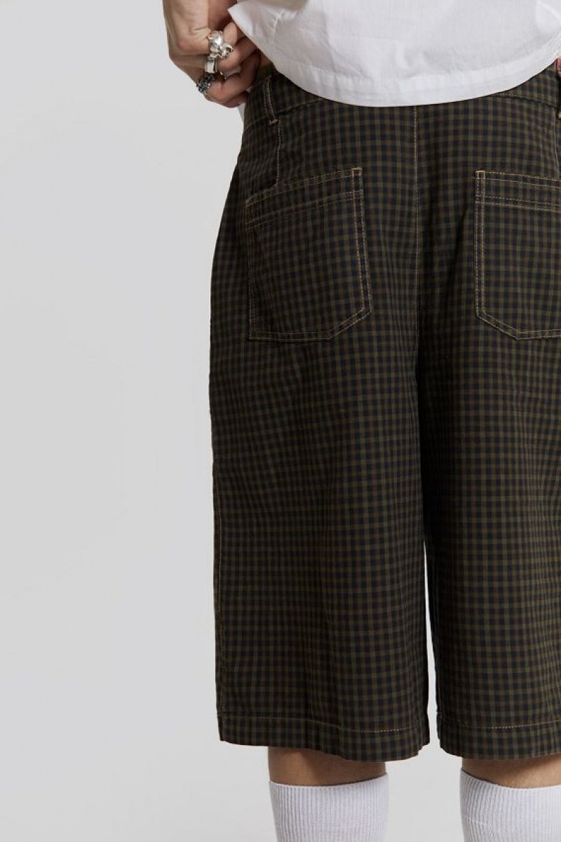 Jadedlondon Charcoal Check Fairway Shorts | JADLDN24566