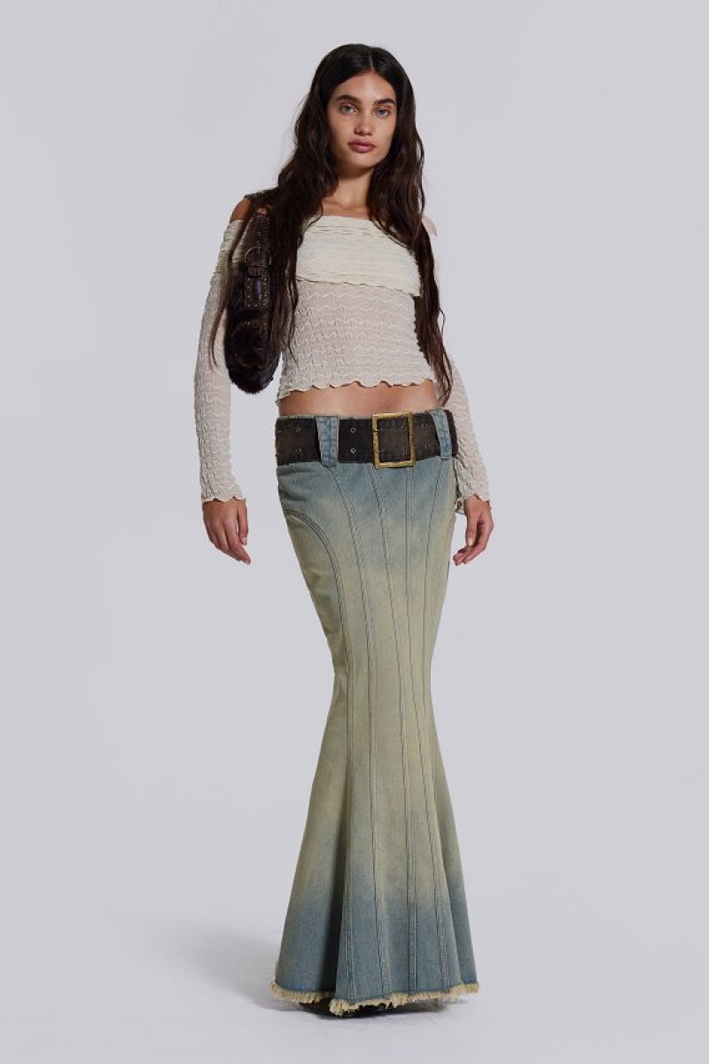 Jadedlondon Chelsea Denim Maxi Skirt | JADLDN24214