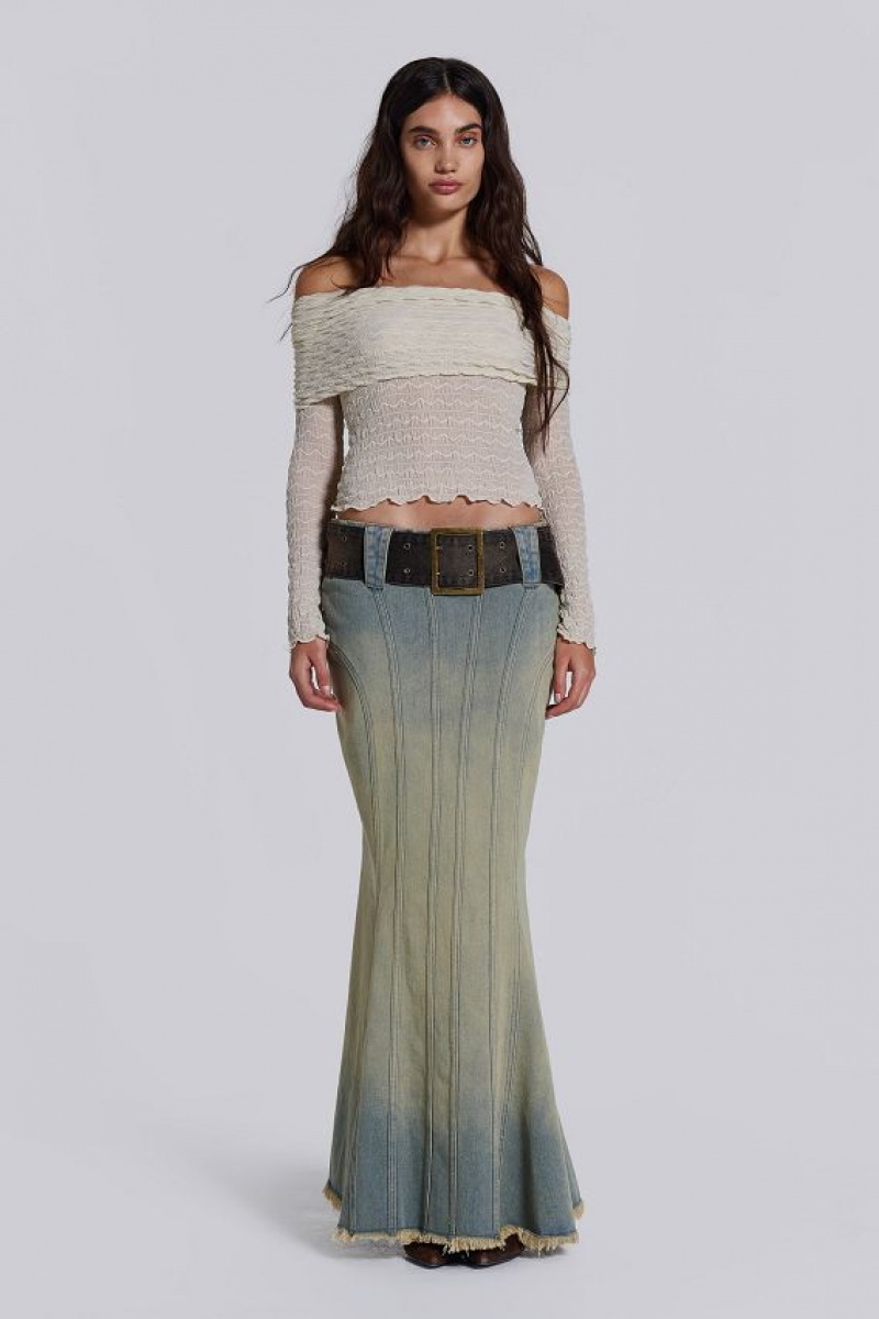 Jadedlondon Chelsea Denim Maxi Skirt | JADLDN24214