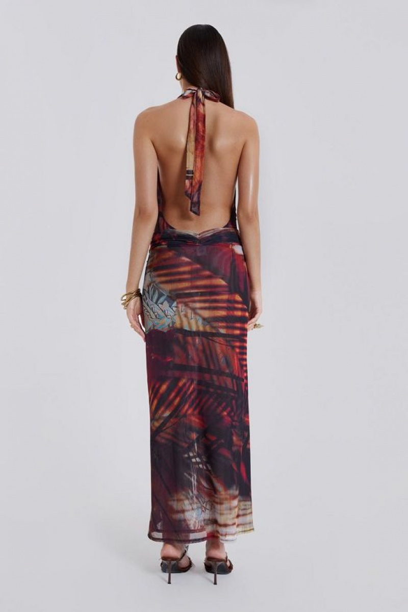 Jadedlondon Cindy Plunge Maxi Dress In Red | JADLDN23814