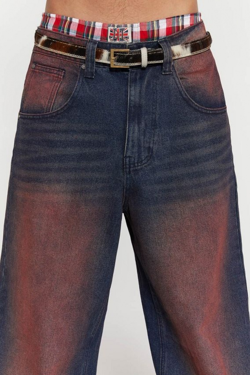 Jadedlondon Deep Red Colossus Jeans | JADLDN24379