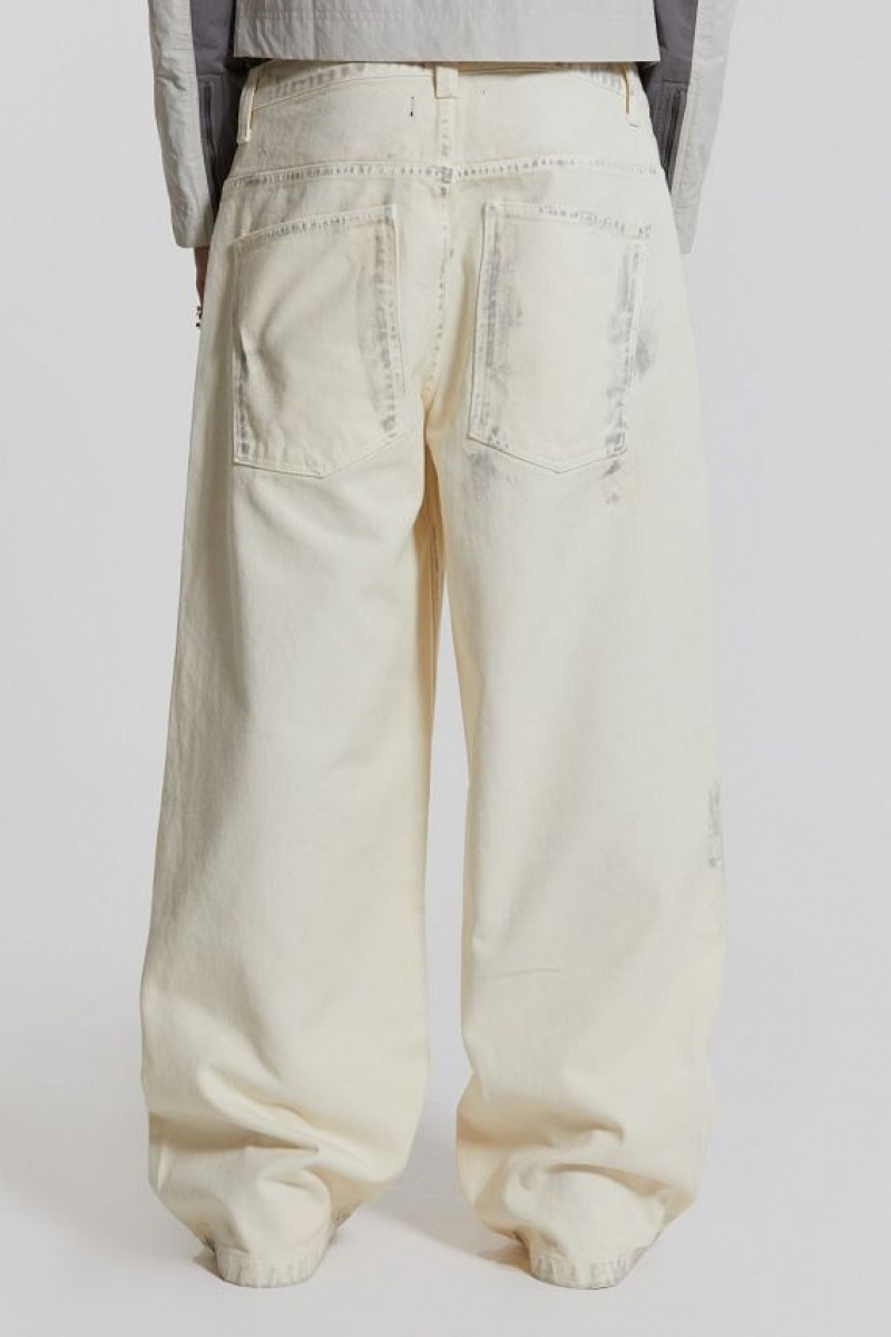 Jadedlondon Dirty White Colossus Baggy Jeans | JADLDN24381