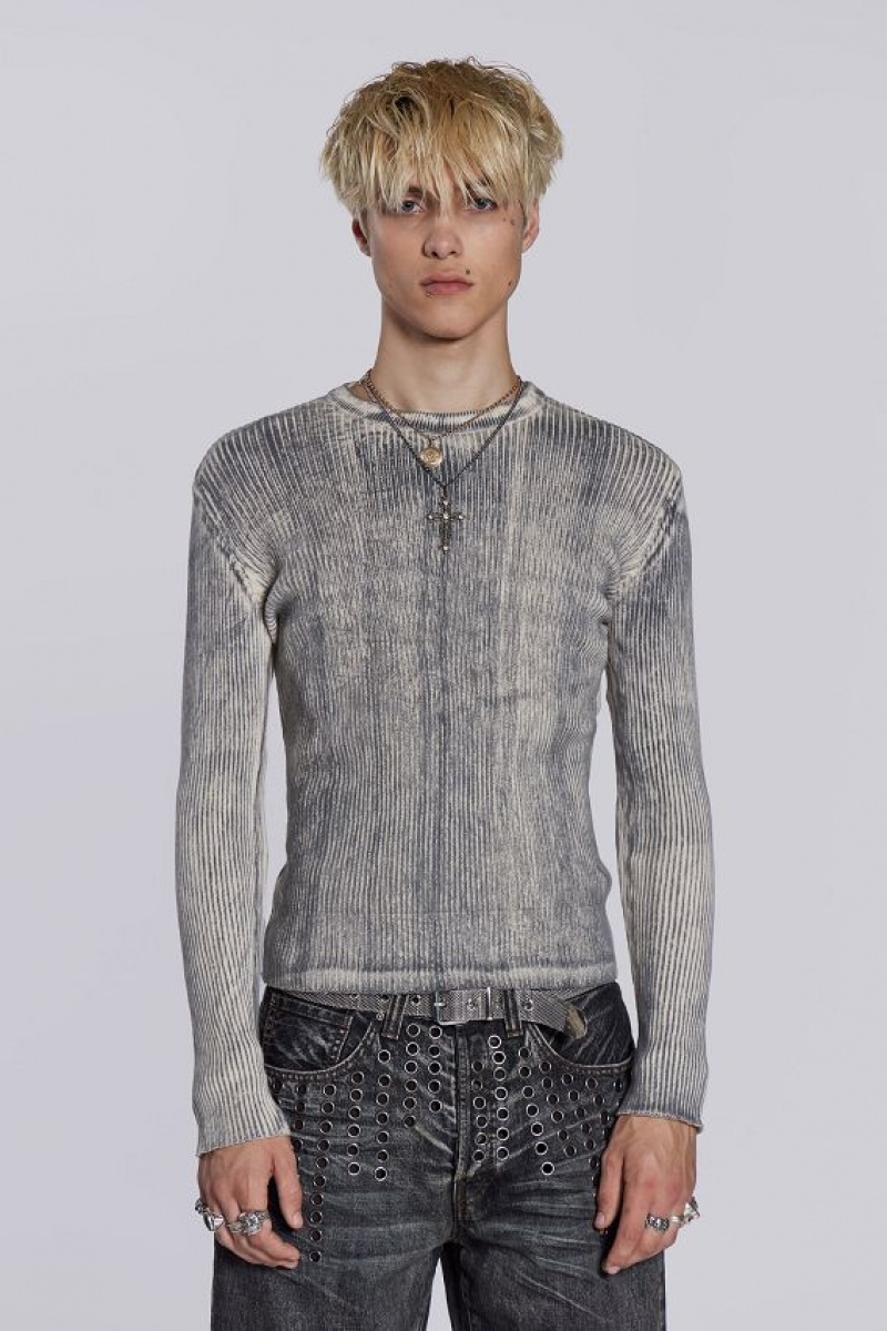 Jadedlondon Dirty White Scrape Knit | JADLDN24830