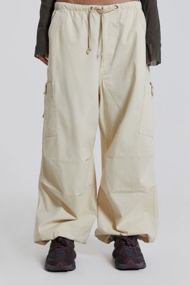 Jadedlondon Ecru Parachute Cargo Pants | JADLDN24117