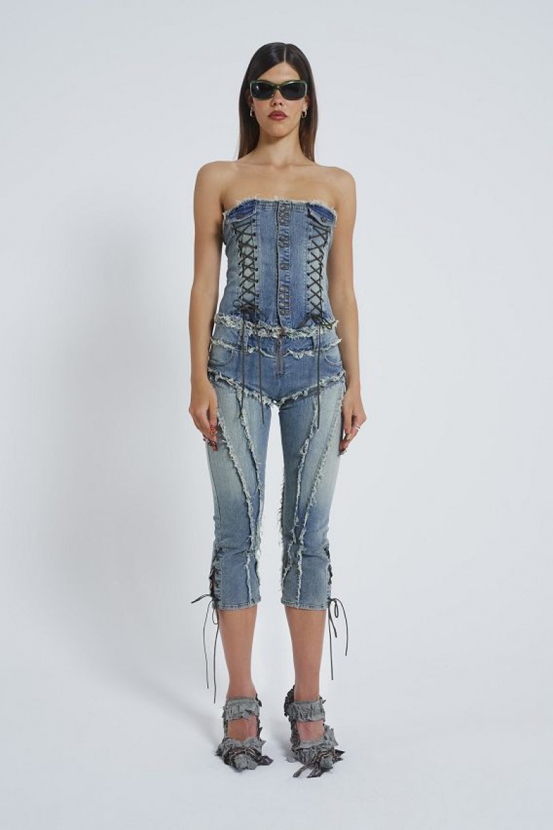 Jadedlondon Get Riding 5 In 1 Detachable Denim Jumpsuit | JADLDN24132