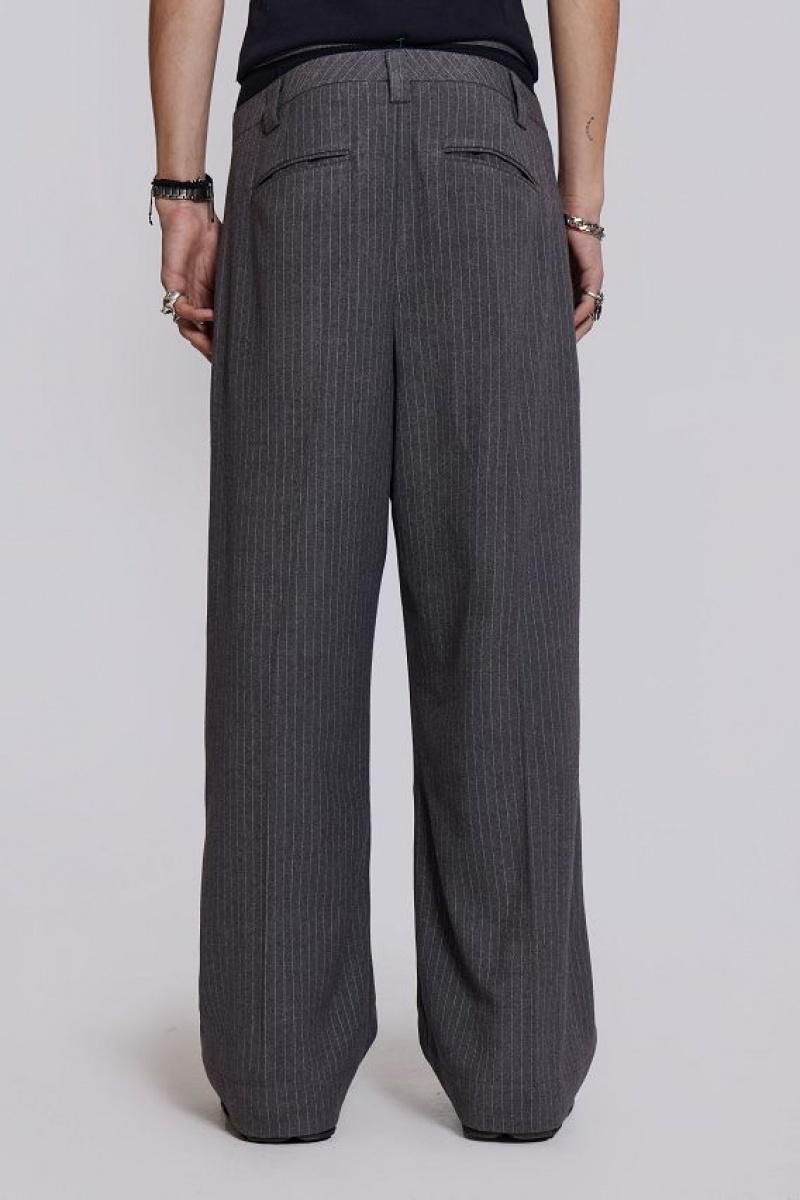 Jadedlondon Goliath Light Grey Pinstripe Suit Pant | JADLDN24783