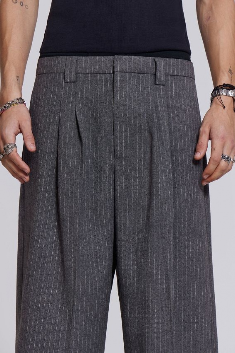 Jadedlondon Goliath Light Grey Pinstripe Suit Pant | JADLDN24783