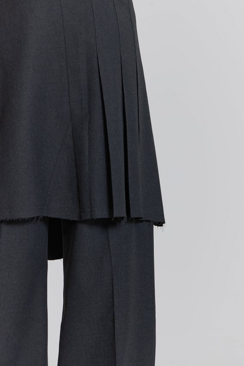 Jadedlondon Grey Steel Pleated Skirt | JADLDN24790