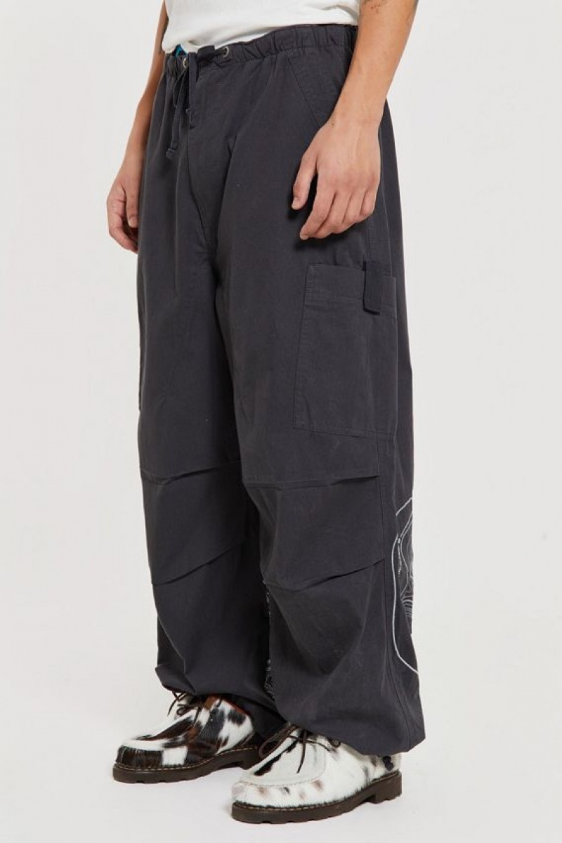 Jadedlondon Grey Topograph Parachute Pants | JADLDN24740