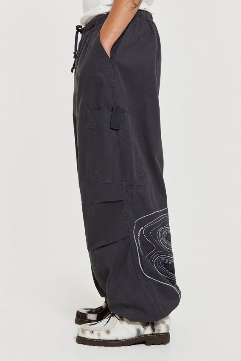 Jadedlondon Grey Topograph Parachute Pants | JADLDN24740