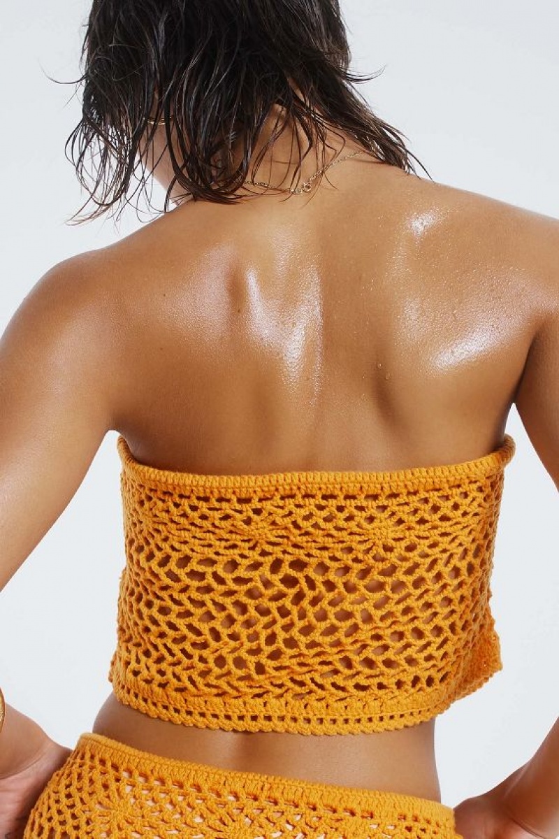 Jadedlondon Honolulu Asymmetric Crochet Boob Tube | JADLDN23843