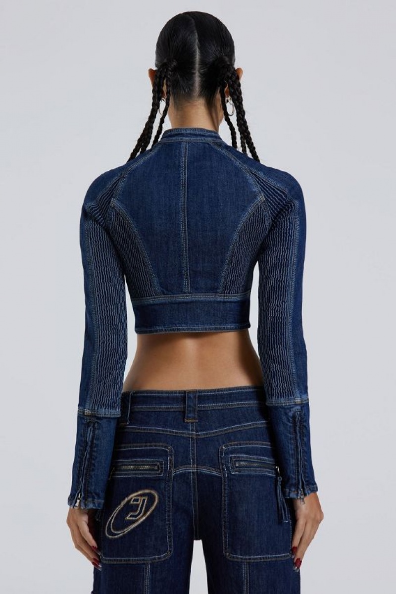 Jadedlondon Hudson Indigo Denim Wash Corset Jacket | JADLDN24167