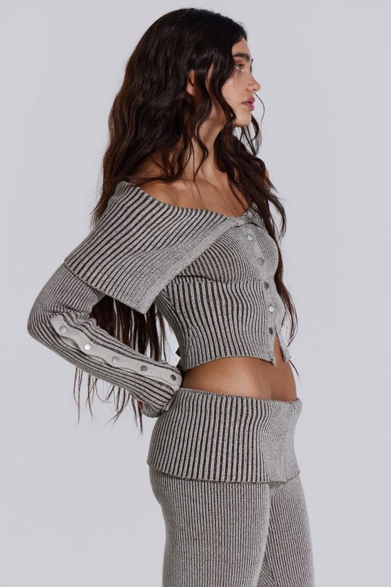 Jadedlondon Kensu Off The Shoulder Knit Top | JADLDN24057