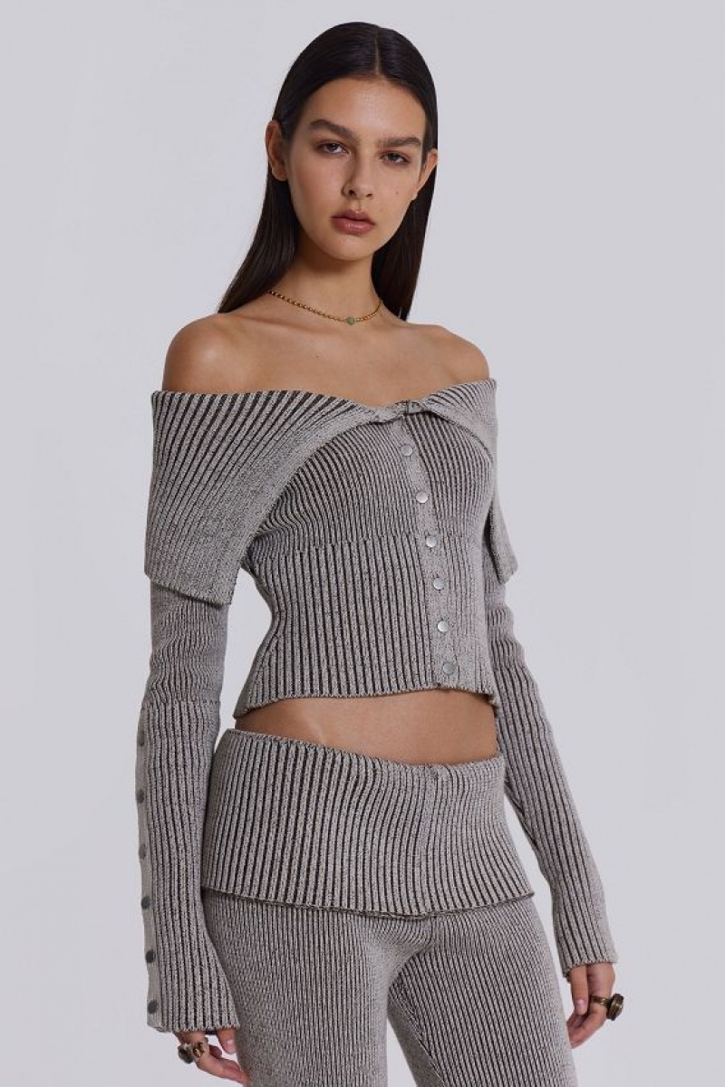 Jadedlondon Kensu Off The Shoulder Knit Top | JADLDN24057