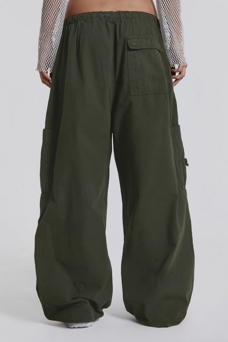 Jadedlondon Khaki Parachute Cargo Pants | JADLDN24077