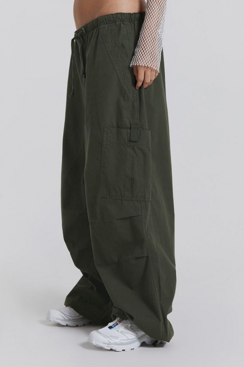 Jadedlondon Khaki Parachute Cargo Pants | JADLDN24077