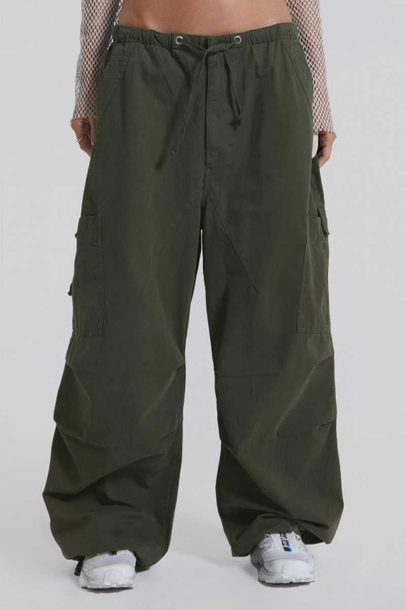 Jadedlondon Khaki Parachute Cargo Pants | JADLDN24116